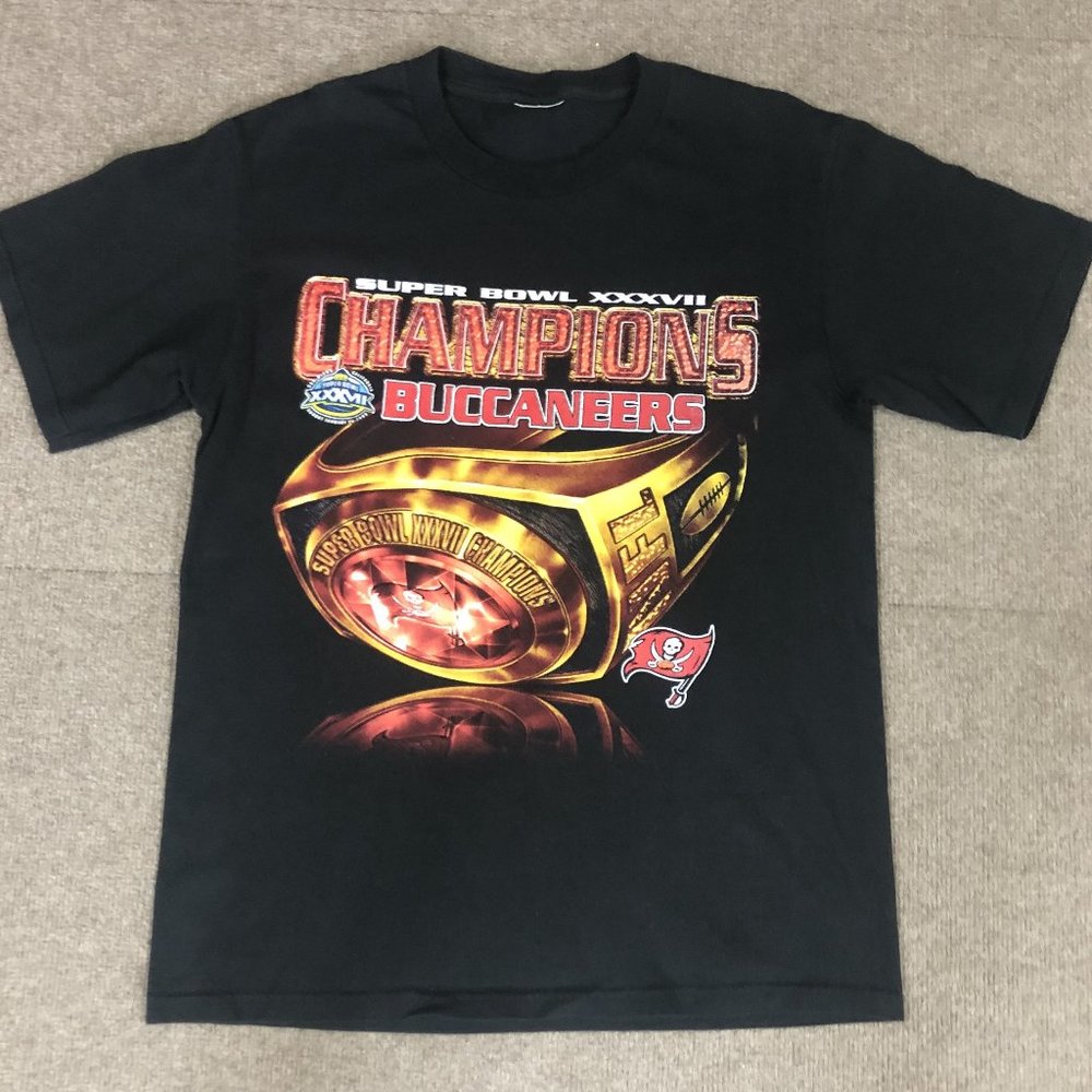 VTG Tampa Bay Buccaneers Super Bowl XXXVII Ring T-Shirt Black Adult Large